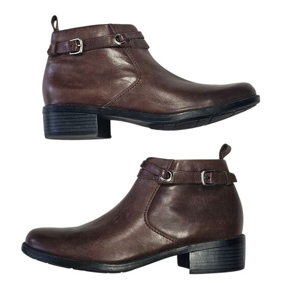Clark's Lea Kittredge Bootie in Brown Leather Women's Size 8 - Picture 1 of 9
